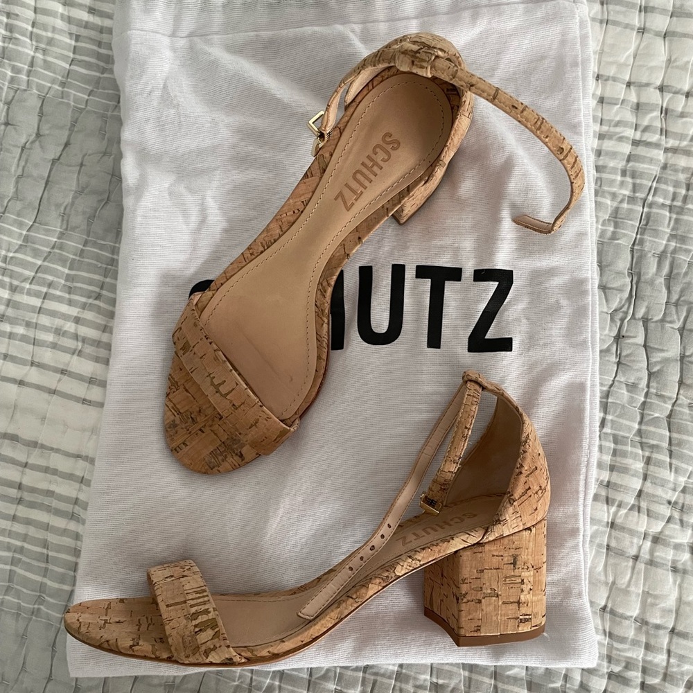 SCHUTZ Chime Cork Heels, size 7